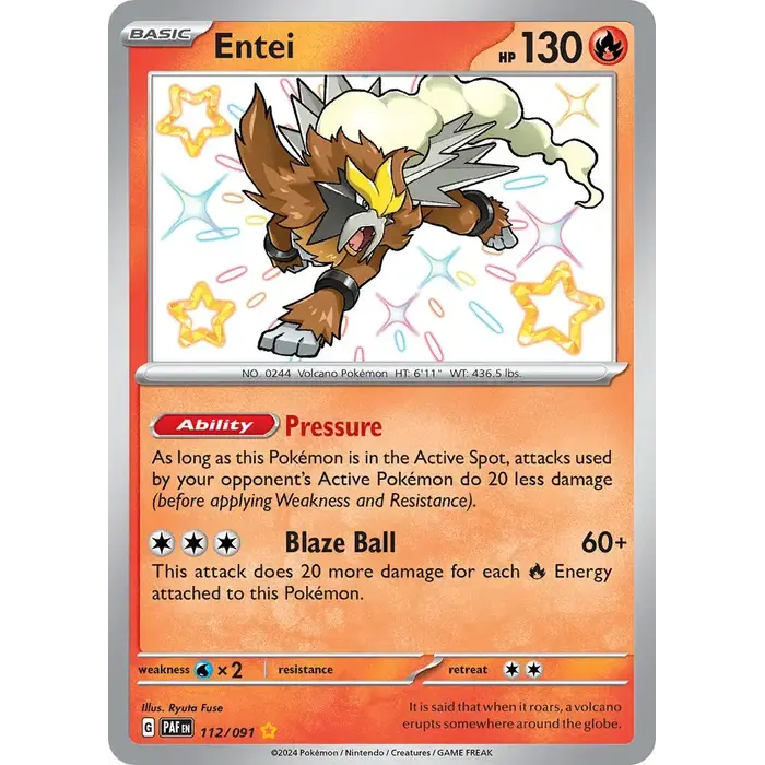 Pokemon Entei (112) Near Mint Holofoil