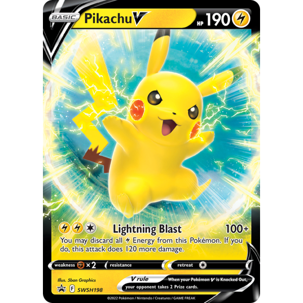 Pokemon Pikachu V (SWSH198) Lightly Played Holofoil