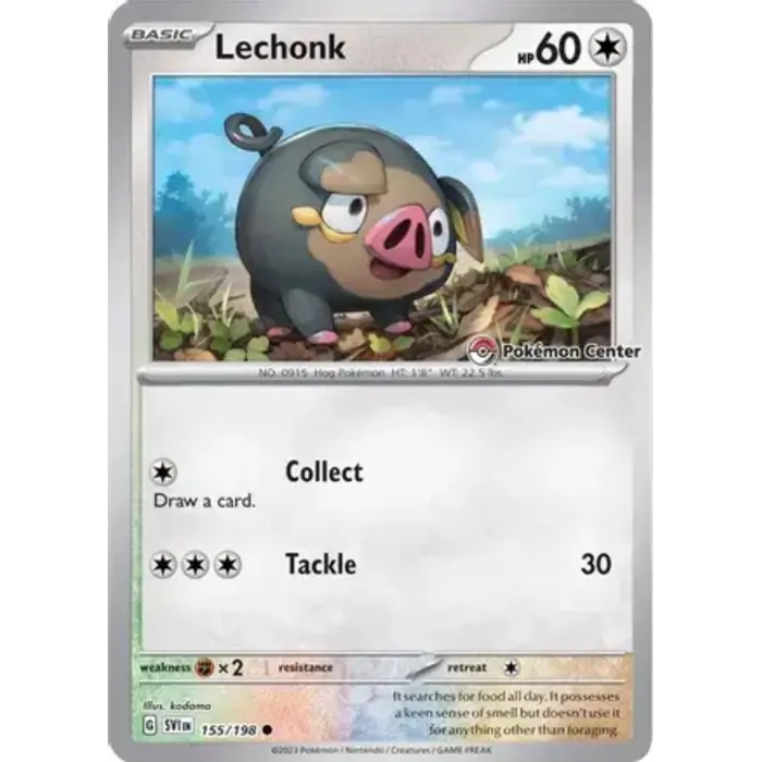 Pokemon Lechonk (Pokemon Center Exclusive) (155) Lightly Played Holofoil