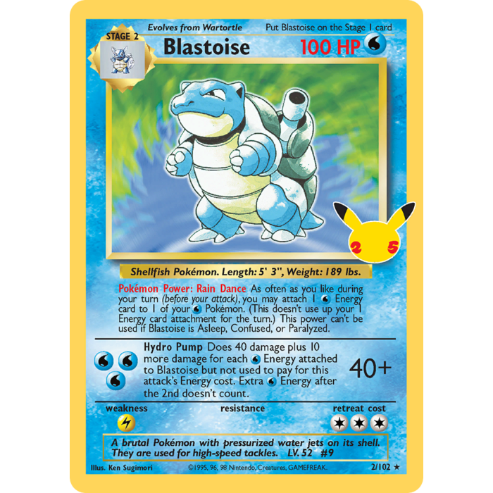 Pokemon Blastoise (002) Lightly Played Holofoil