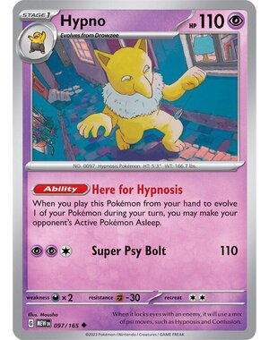 Pokemon Hypno (097) Lightly Played Reverse Holofoil