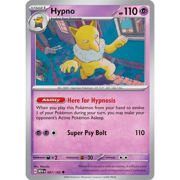 Pokemon Hypno (097) Lightly Played Reverse Holofoil