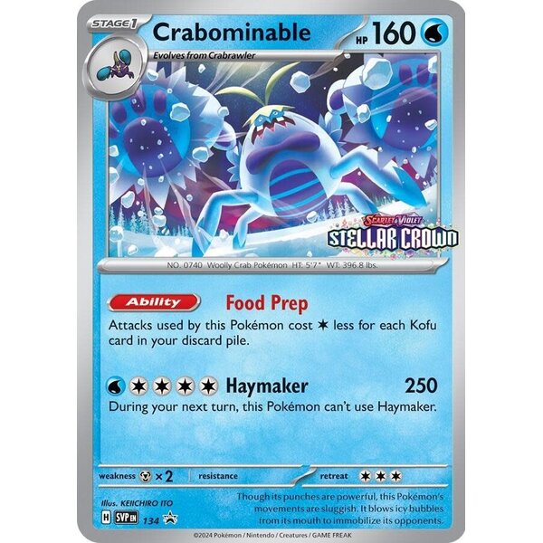 Pokemon Crabominable (Prerelease) (134) Lightly Played