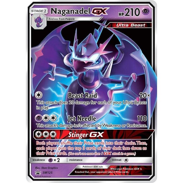Pokemon Naganadel GX (SM125) Lightly Played Holofoil