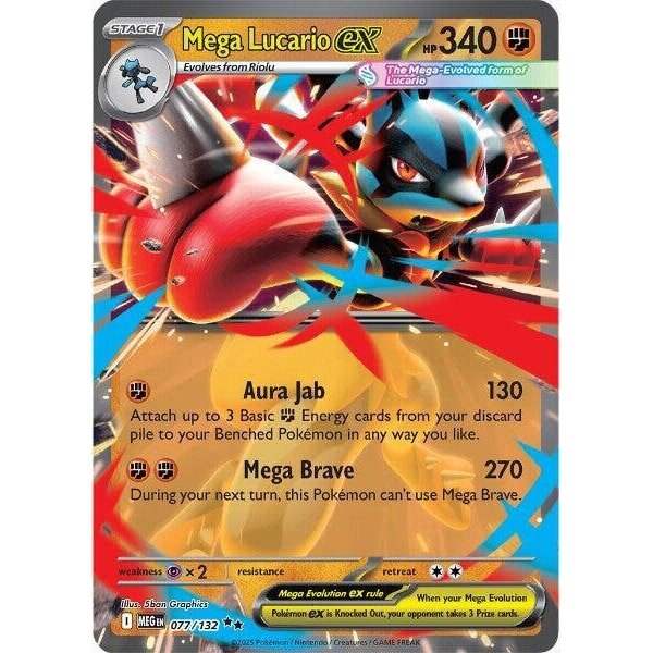 Pokemon Mega Lucario ex  (077) Lightly Played