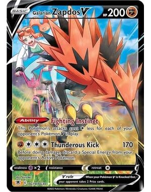 Pokemon Galarian Zapdos V (TG19) Lightly Played