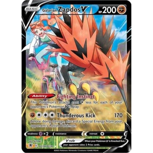 Pokemon Galarian Zapdos V (TG19) Lightly Played