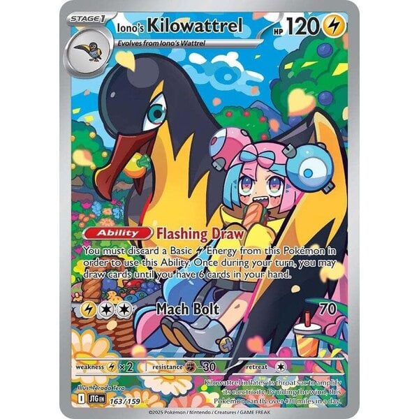 Pokemon Iono's Kilowattrel (163) Lightly Played Holofoil