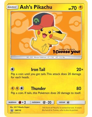 Pokemon Ash's Pikachu (SM110) Lightly Played