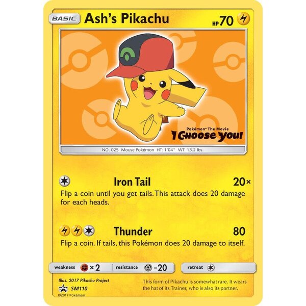 Pokemon Ash's Pikachu (SM110) Lightly Played
