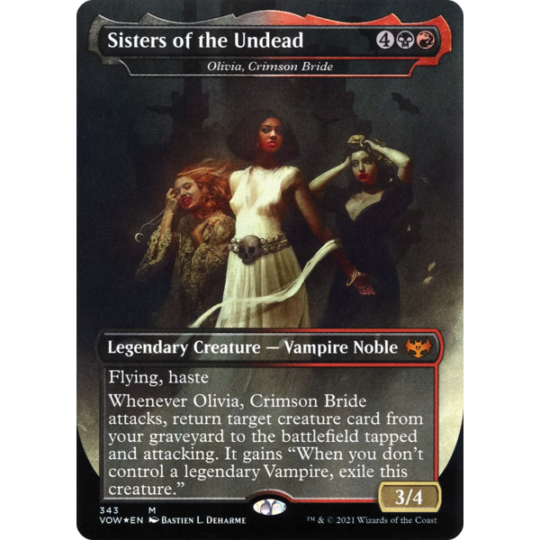 Magic: The Gathering Sisters of the Undead - Olivia, Crimson Bride (343) Lightly Played