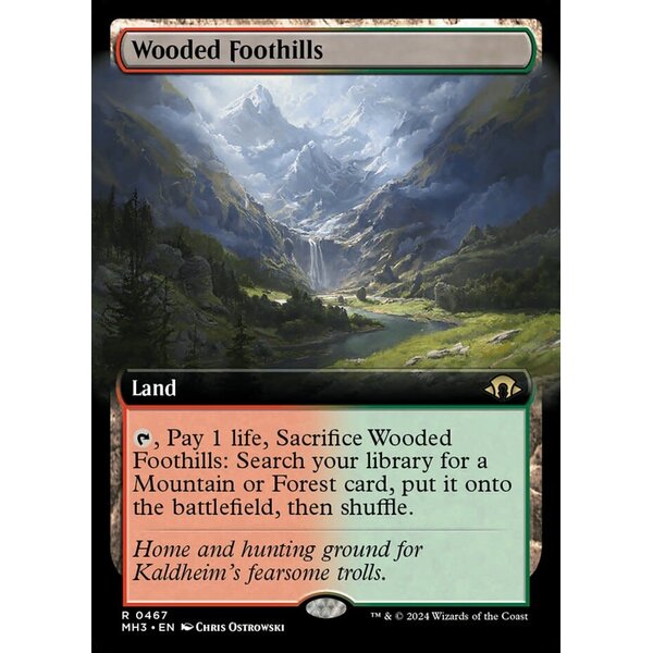 Magic: The Gathering Wooded Foothills (Extended Art) (467) Lightly Played Foil
