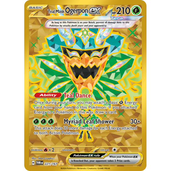Pokemon Teal Mask Ogerpon ex (221) Lightly Played