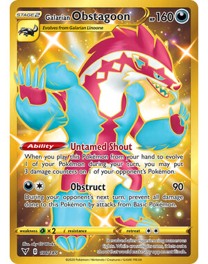 Pokemon Galarian Obstagoon (Secret) (198) Lightly Played Holofoil