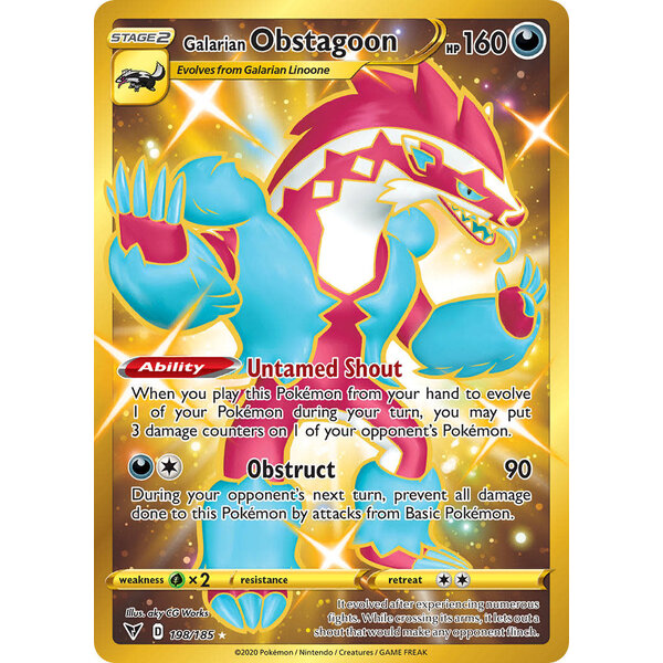 Pokemon Galarian Obstagoon (Secret) (198) Lightly Played