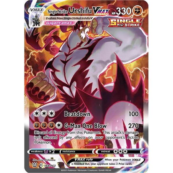 Pokemon Single Strike Urshifu VMAX (Alternate Art Secret) (168) Lightly Played Holofoil