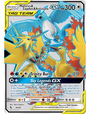 Pokemon Moltres & Zapdos & Articuno GX (Full Art) (066) Lightly Played