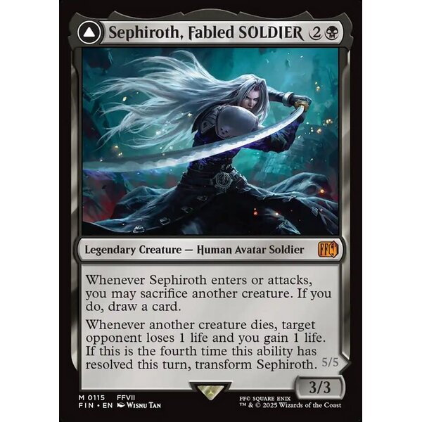 Magic: The Gathering Sephiroth, Fabled SOLDIER // Sephiroth, One Winged Angel (115) Lightly Played Foil