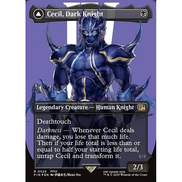 Magic: The Gathering Cecil, Dark Knight (Borderless) (Surge Foil) (525) Lightly Played