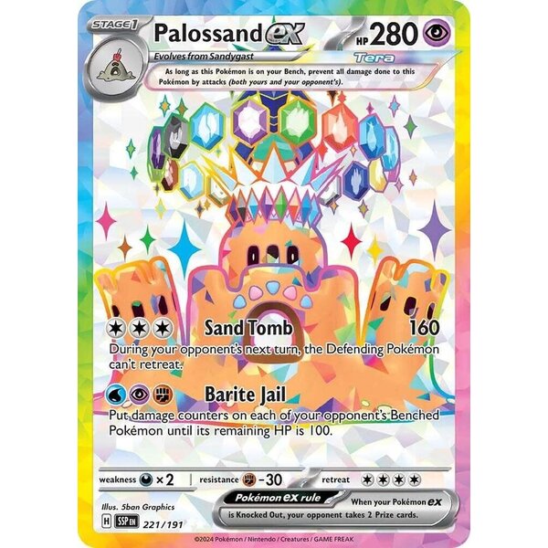 Pokemon Palossand ex (221) Lightly Played Holofoil