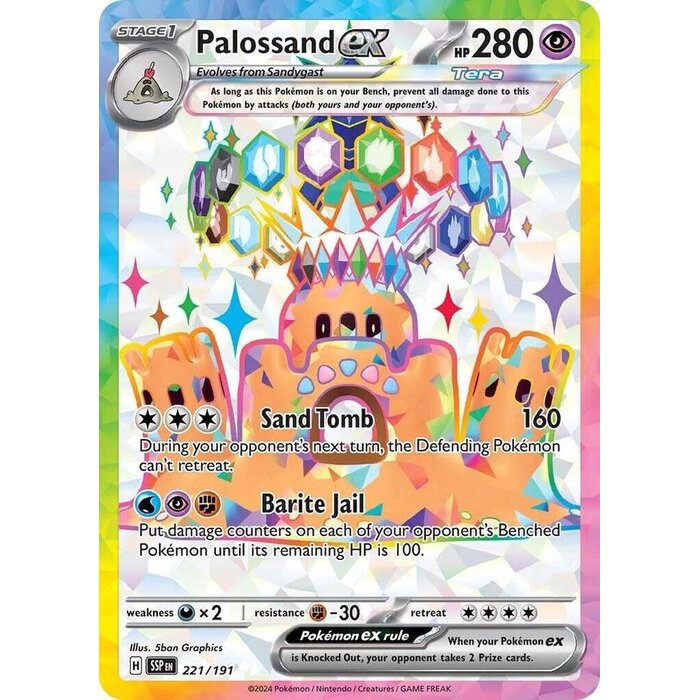 Pokemon Palossand ex (221) Lightly Played Holofoil