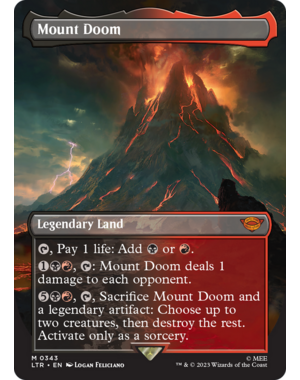 Magic: The Gathering Mount Doom (Borderless) (343) Lightly Played Foil