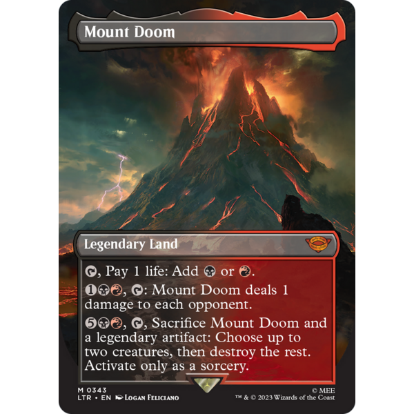Magic: The Gathering Mount Doom (Borderless) (343) Lightly Played Foil