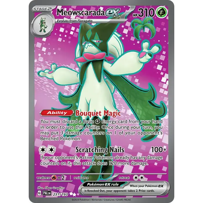 Pokemon Meowscarada ex (231) Lighlty Played Holofoil