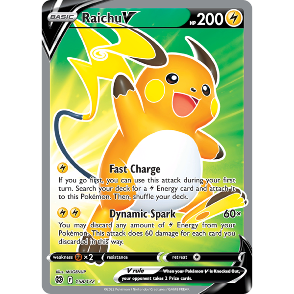Pokemon Raichu V (Full Art) (158) Lightly Played Holofoil