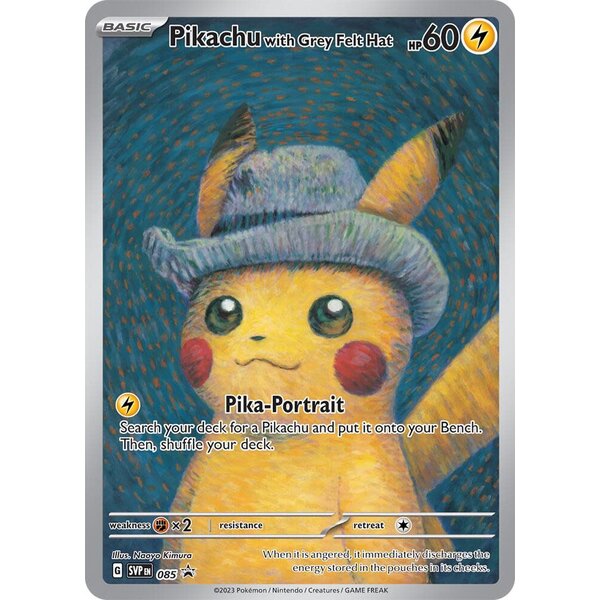 Pokemon Pikachu with Grey Felt Hat (085) Near Mint