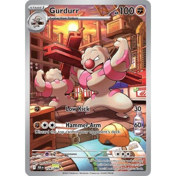 Pokemon Gurdurr (126) Lightly Played Holofoil