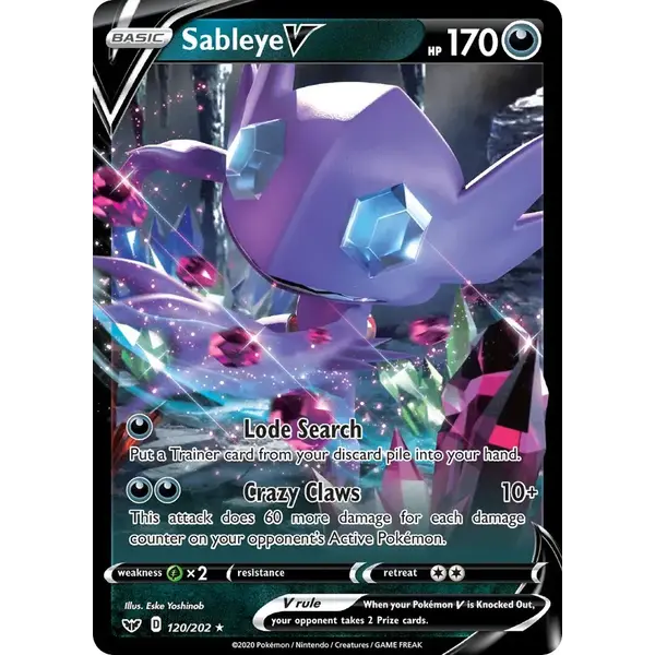 Pokemon Sableye V (120) Lightly Played