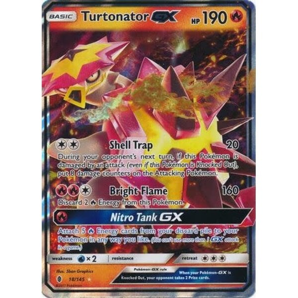 Pokemon Turtonator GX (018) Lightly Played Holofoil