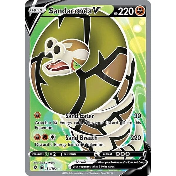 Pokemon Sandaconda V (Full Art) (184) Lightly Played Holofoil