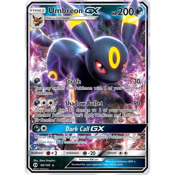 Pokemon Umbreon GX (080) Moderately Played Holofoil