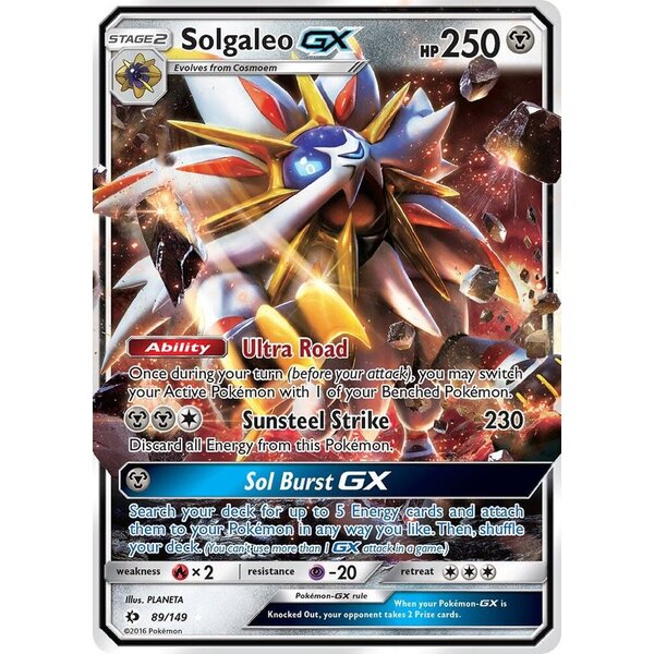 Pokemon Solgaleo GX (089) Moderately Played