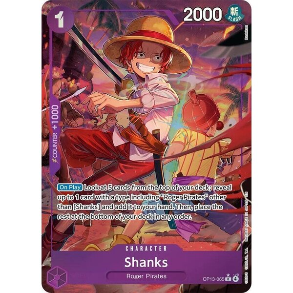 Bandai Shanks (Alternate Art) (OP13-065) Lightly Played