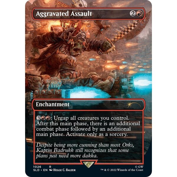 Magic: The Gathering Aggravated Assault (Borderless) (1026) Lightly Played Foil