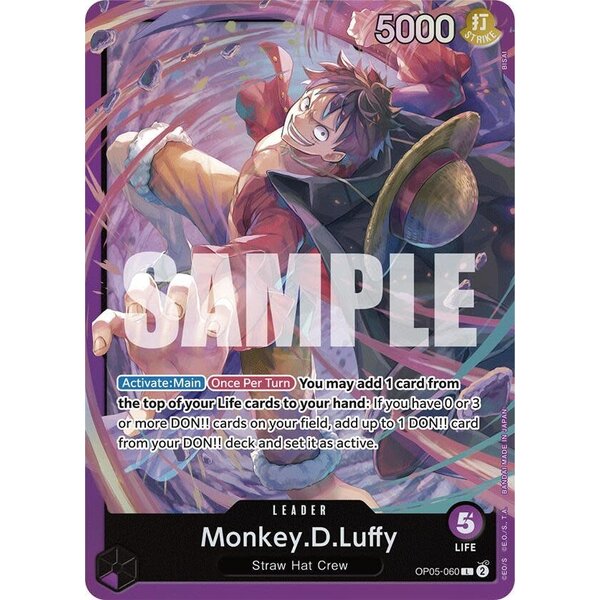 Bandai Monkey.D.Luffy (OP05-060) Lightly Played