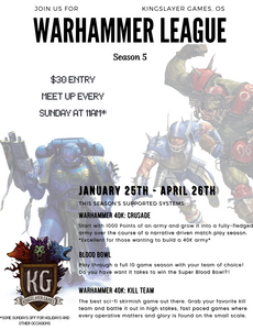 Warhammer Kingslayer Games Oceanside Warhammer League Season 5