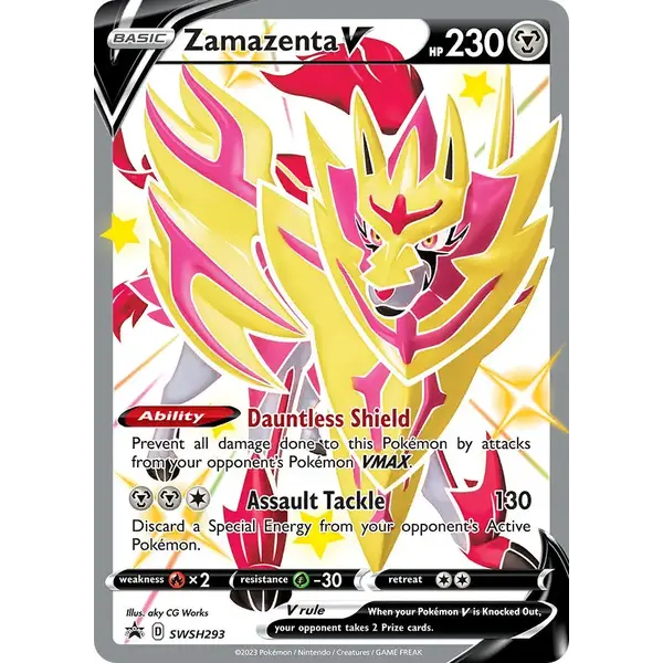 Pokemon Zamazenta V (Shiny) (SWSH293) Lightly Played Holofoil