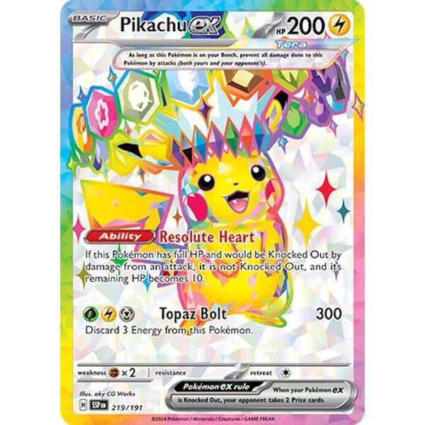 Pokemon Pikachu ex (219) Lightly Played Holofoil