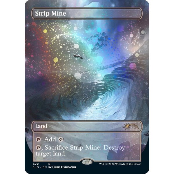 Magic: The Gathering Strip Mine (Borderless) (Galaxy Foil) (472) Lightly Played Foil
