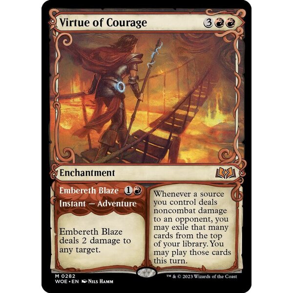 Magic: The Gathering Virtue of Courage (Showcase) (282) Lightly Played