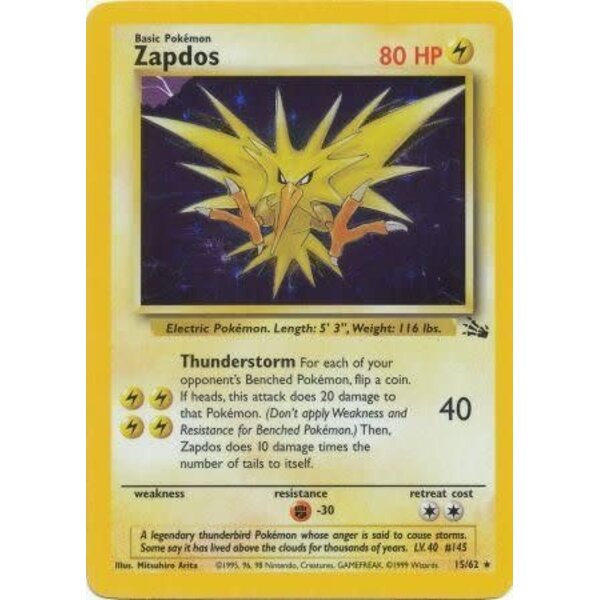 Pokemon Zapdos (015) UNL Heavily Played