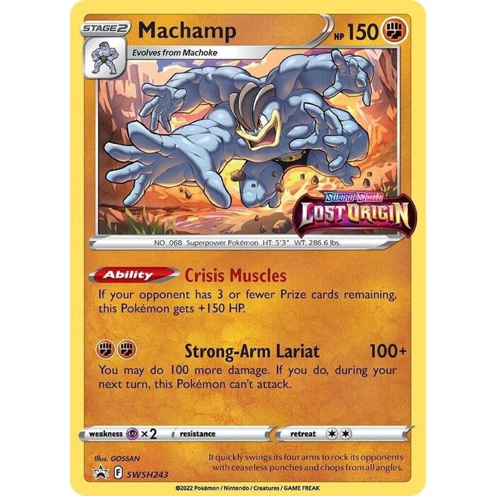 Pokemon Machamp (Prerelease) (SWSH243) Lightly Played Foil