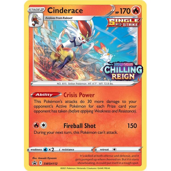 Pokemon Cinderace (SWSH112) Lightly Played Holofoil