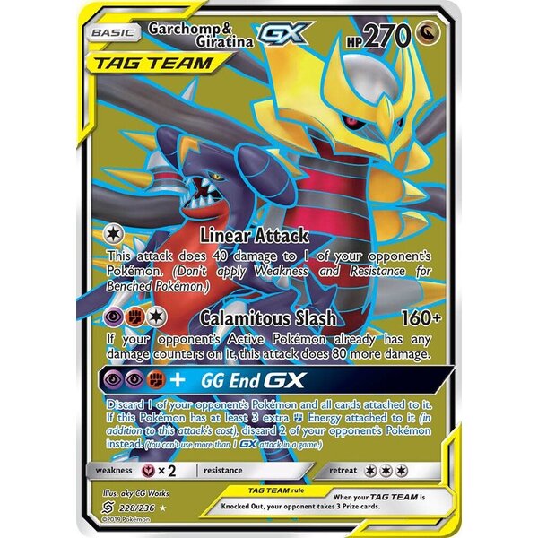 Pokemon Garchomp & Giratina GX (Full Art) (228) Damaged