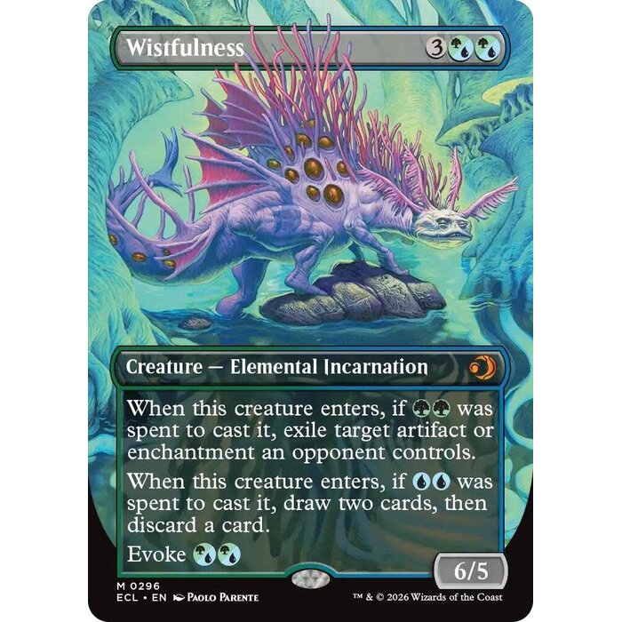 Magic: The Gathering Wistfulness (Borderless) (296) Lightly Played Foil