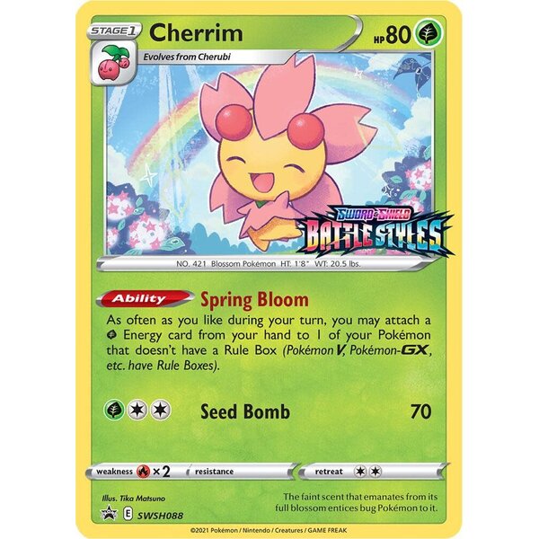 Pokemon Cherrim (Prerelease) (SWSH088) Lightly Played Holofoil